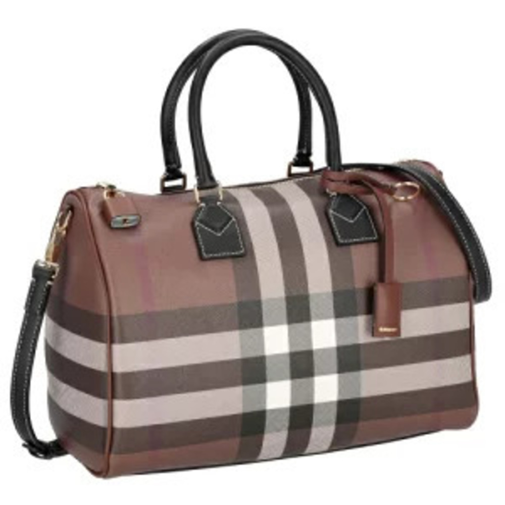 Burberry Brown Check Bowling Bag Handbag